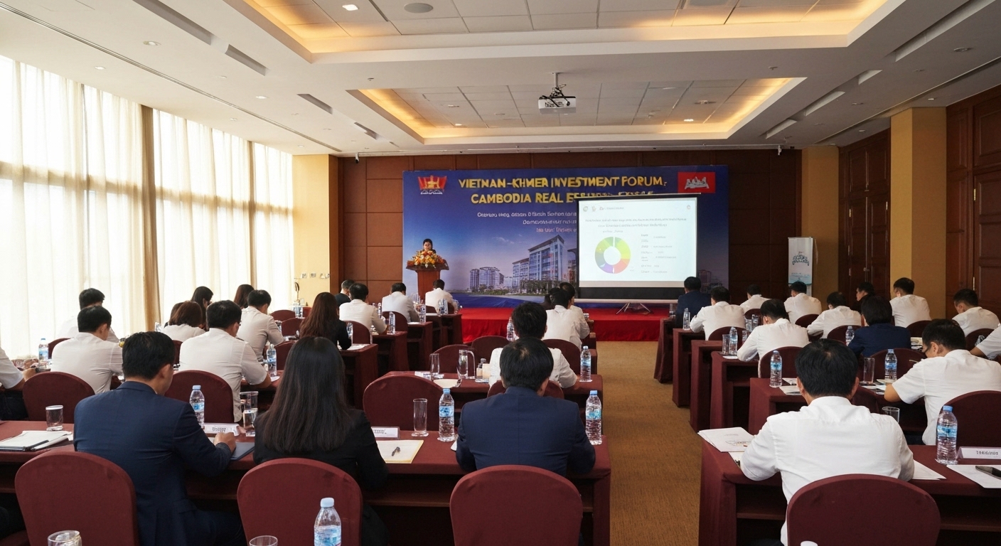 Hình ảnh một sự kiện do Hội Việt Nam - Khmer tổ chức, kết nối các nhà đầu tư.