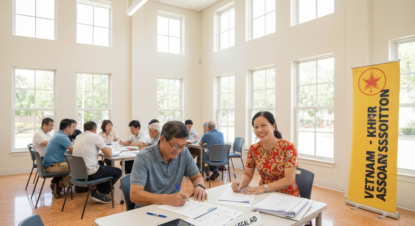 Hình ảnh các hoạt động hỗ trợ pháp lý và tư vấn của Hội Việt Nam - Khmer cho người lao động Việt Nam tại Campuchia.