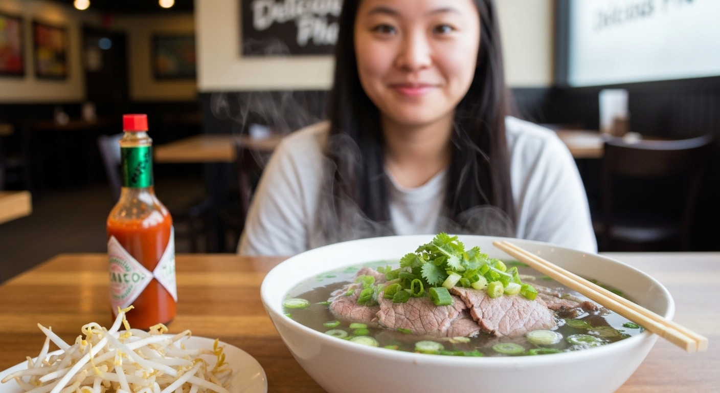 Một tô phở thơm ngon tại nhà hàng Việt Nam ở Phnom Penh.