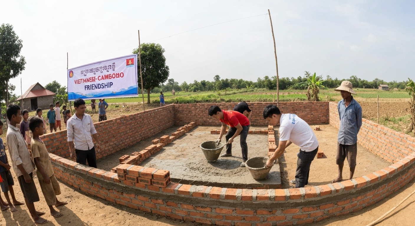 Hình ảnh các hoạt động cộng đồng do Hội Việt Nam - Khmer tổ chức tại Campuchia.