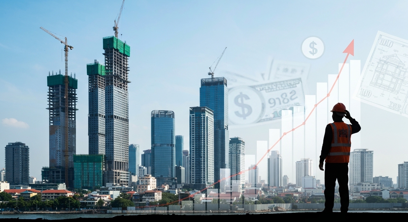 Hình ảnh minh họa về mối liên hệ giữa kinh tế Campuchia và thị trường bất động sản