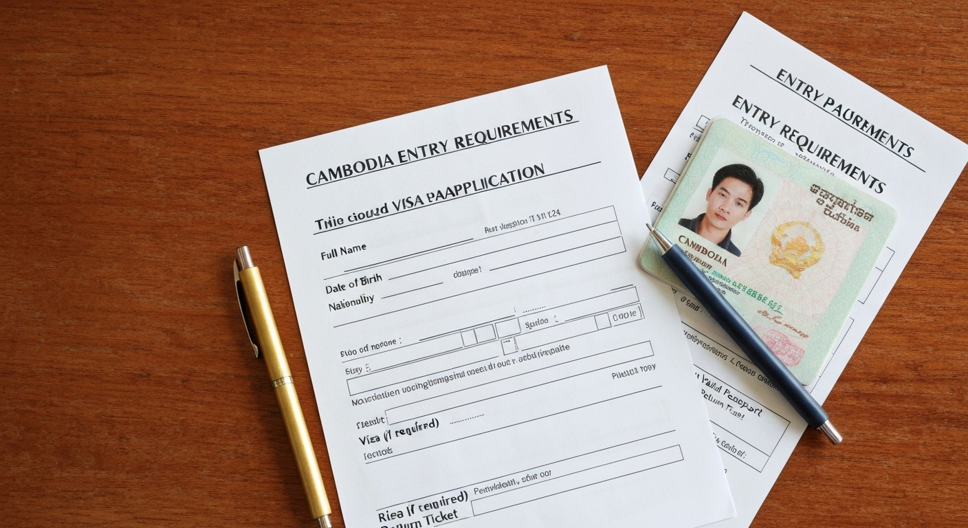 Mẫu đơn xin visa Campuchia cần điền đầy đủ thông tin.